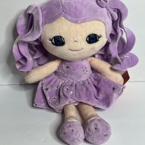 Charming Lavender Plush Doll with Twinkling Dress